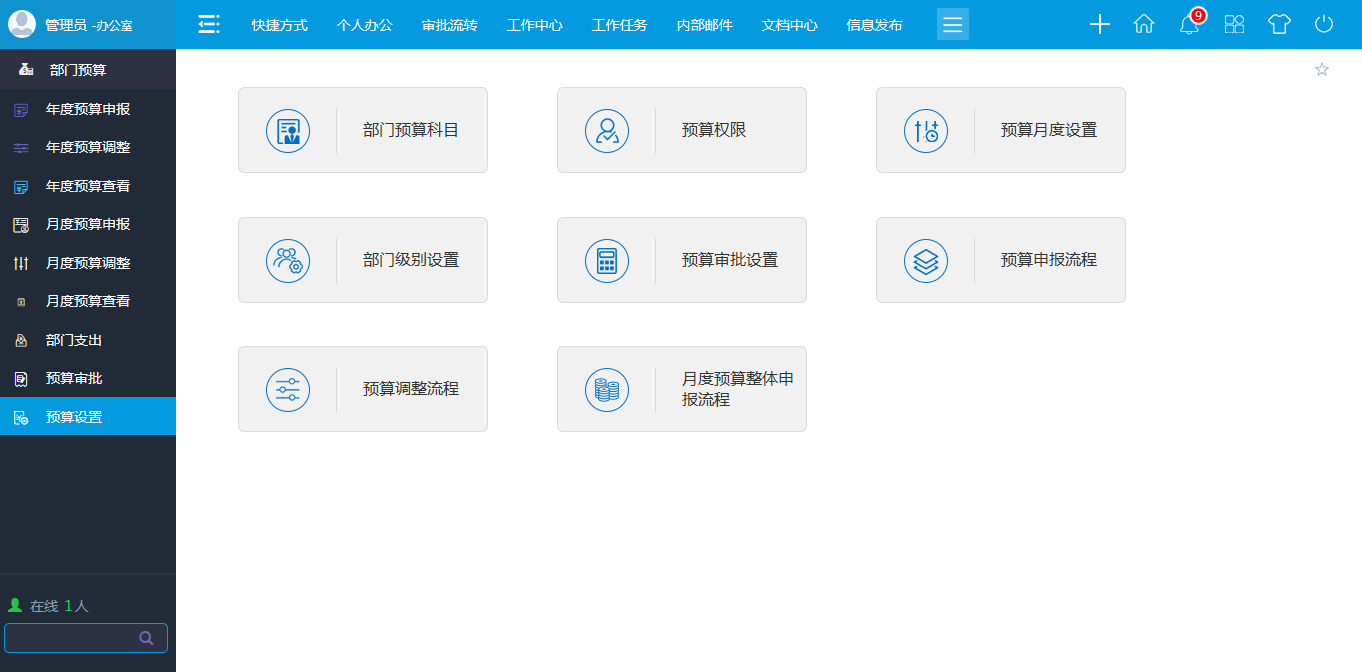 OA系統(tǒng)預算設(shè)置